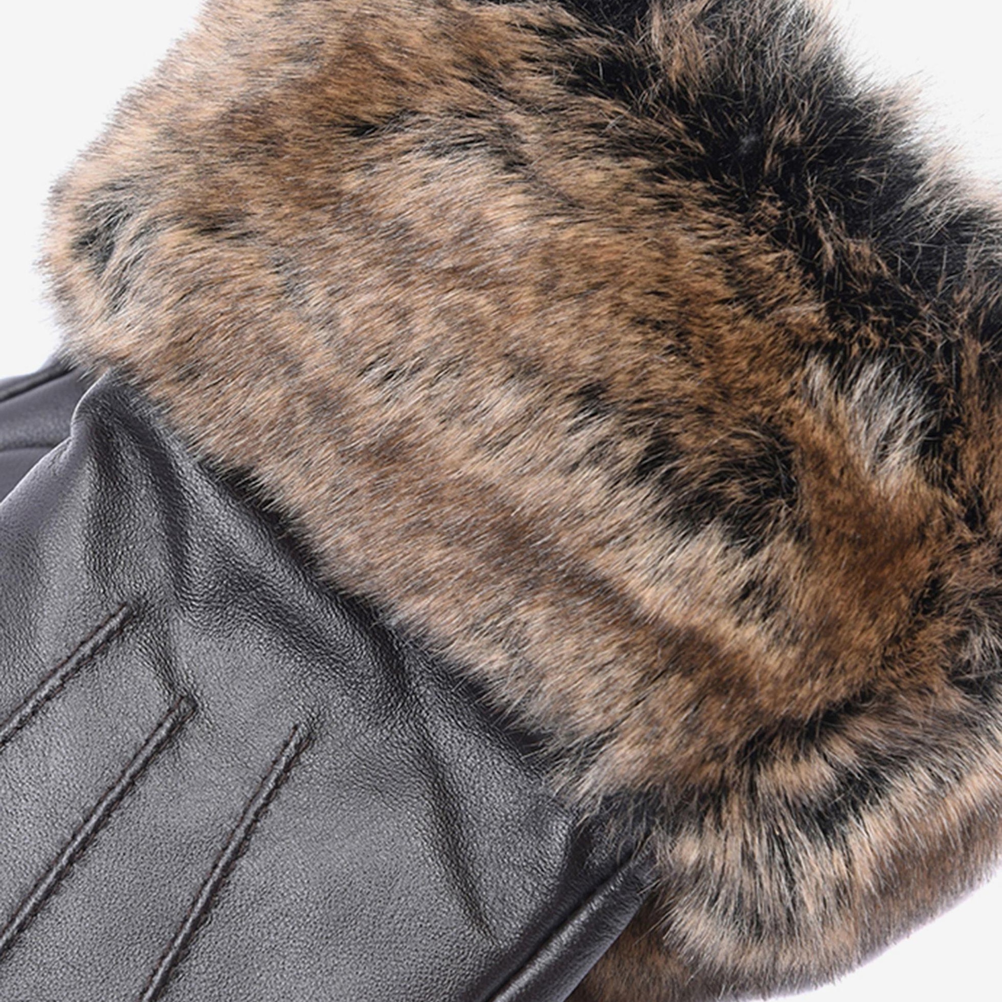 Barbour Suni Kürklü Deri Eldiven