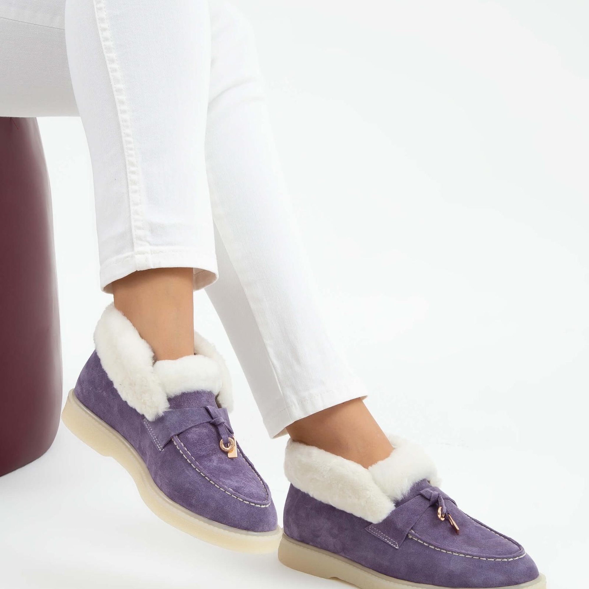 Tamer Tanca Kadın Hakiki Deri Mor Casual Bot