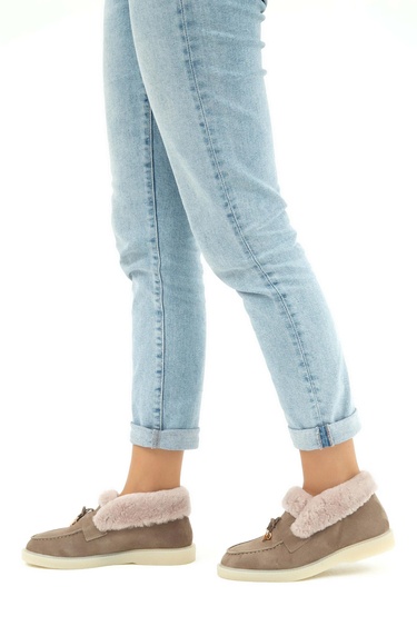  Tamer Tanca Kadın Hakiki Deri Vizon Casual Bot