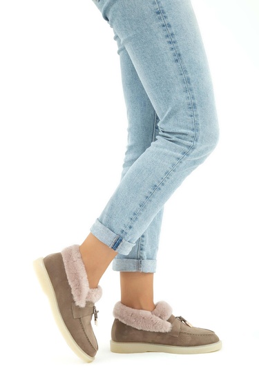  Tamer Tanca Kadın Hakiki Deri Vizon Casual Bot