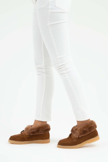  Tamer Tanca Kadın Hakiki Deri Taba Casual Bot