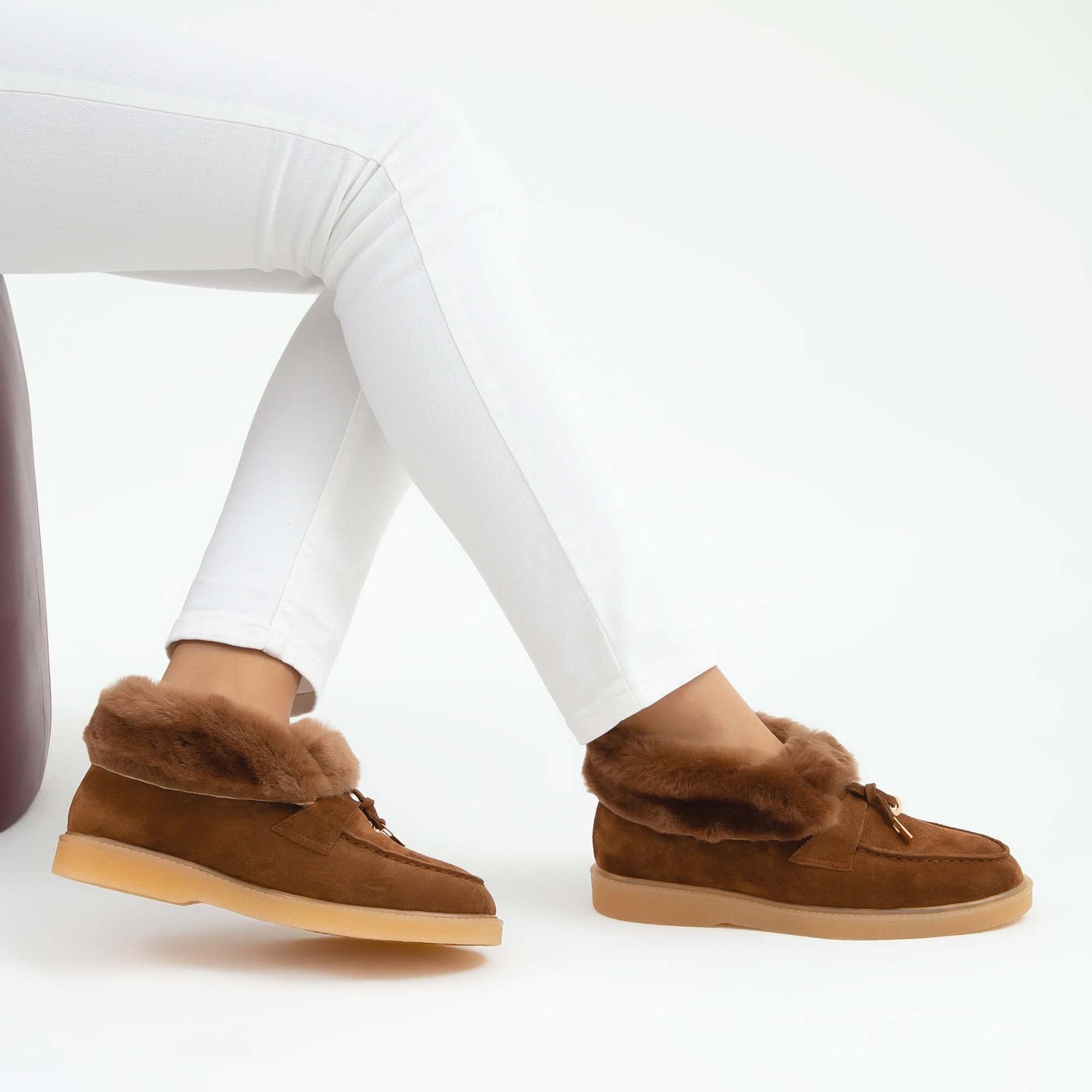 Tamer Tanca Kadın Hakiki Deri Taba Casual Bot