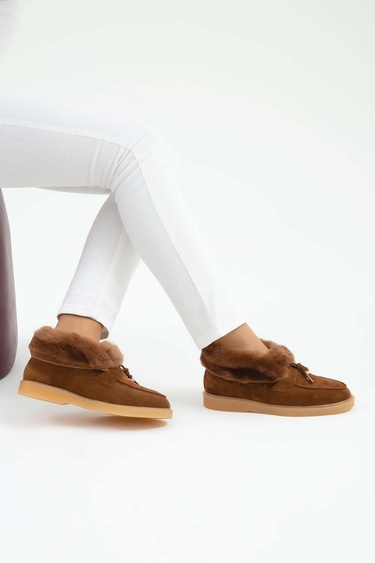  Tamer Tanca Kadın Hakiki Deri Taba Casual Bot