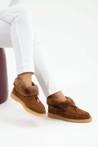  Tamer Tanca Kadın Hakiki Deri Taba Casual Bot