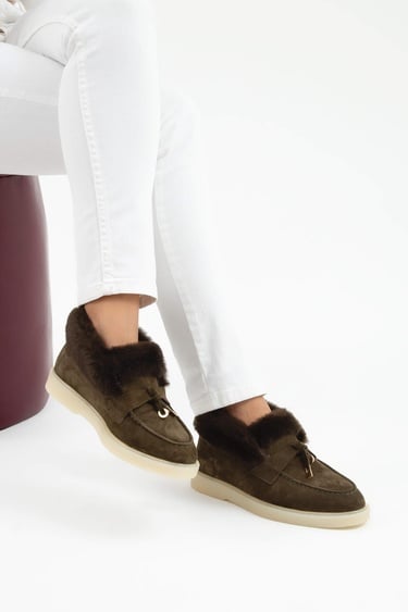  Tamer Tanca Kadın Hakiki Deri Yeşil Casual Bot