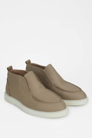  Tamer Tanca Kadın Hakiki Deri Bej Casual Bot