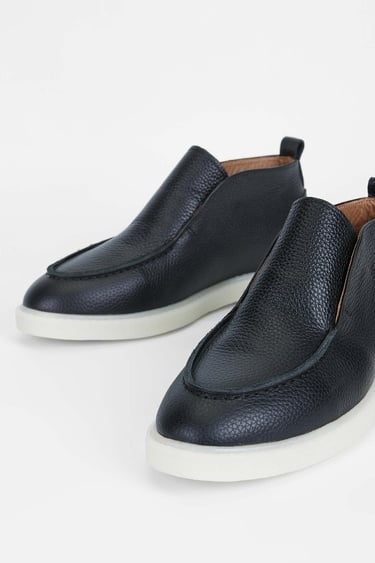  Tamer Tanca Kadın Hakiki Deri Siyah Casual Bot