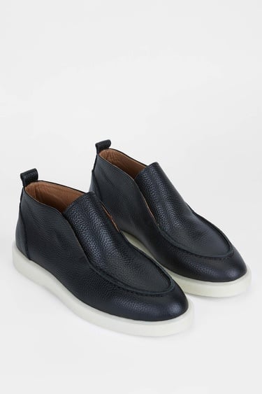  Tamer Tanca Kadın Hakiki Deri Siyah Casual Bot