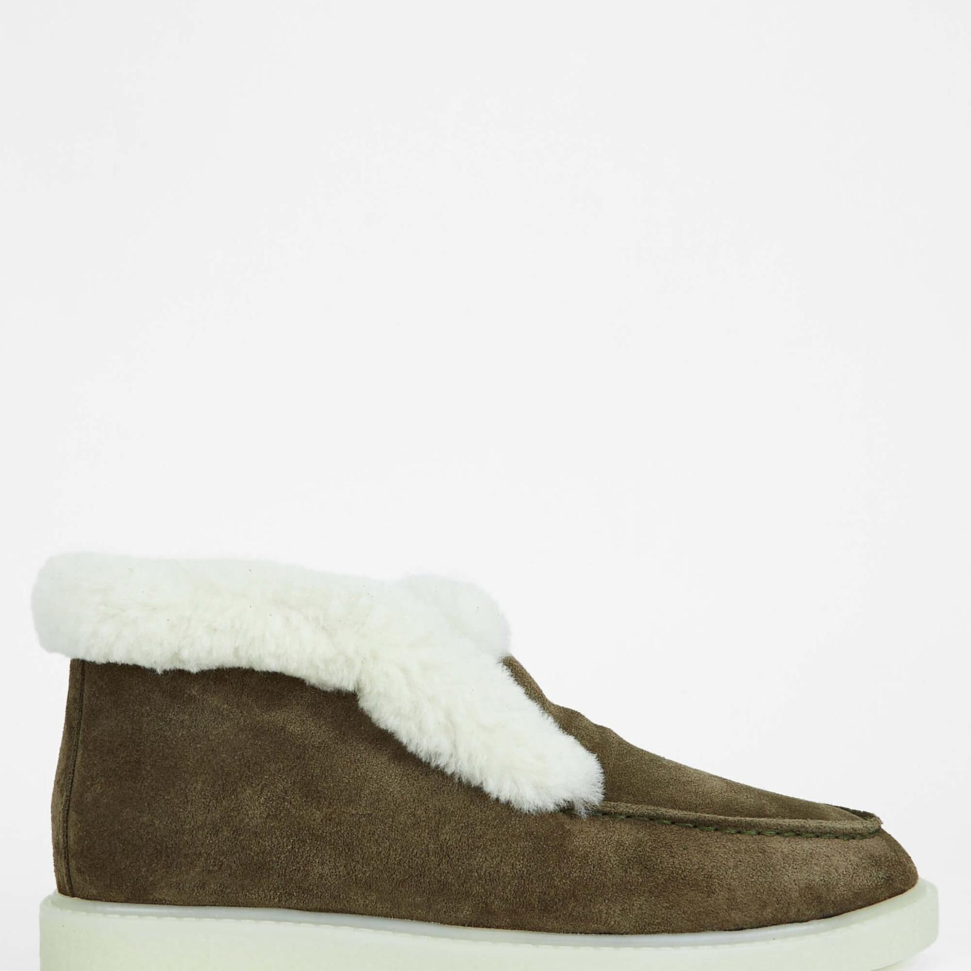 Tamer Tanca Kadın Hakiki Deri Haki Süet Casual Bot