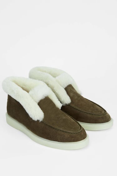  Tamer Tanca Kadın Hakiki Deri Haki Süet Casual Bot