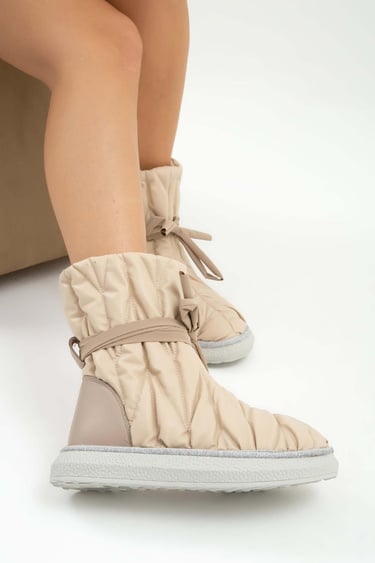  Tamer Tanca Kadın Hakiki Deri Açık Bej Casual Bot