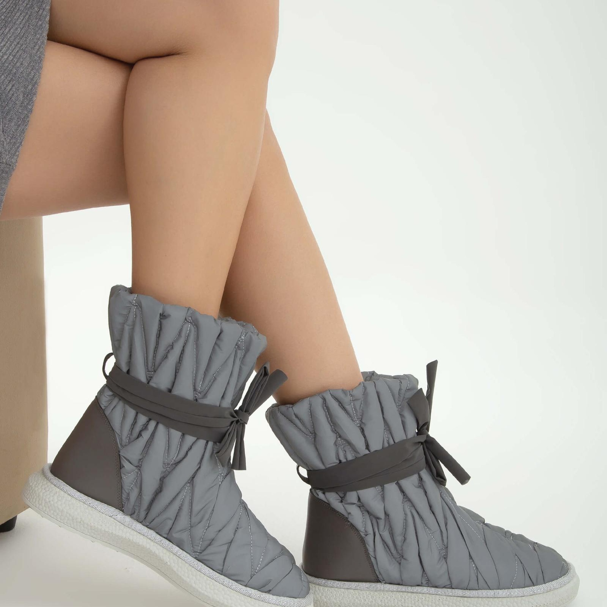 Tamer Tanca Kadın Hakiki Deri Siyah/Gri Casual Bot