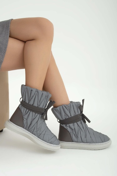  Tamer Tanca Kadın Hakiki Deri Siyah/Gri Casual Bot