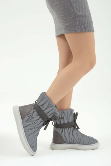  Tamer Tanca Kadın Hakiki Deri Siyah/Gri Casual Bot