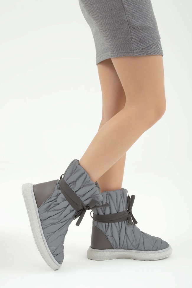  Tamer Tanca Kadın Hakiki Deri Siyah/Gri Casual Bot