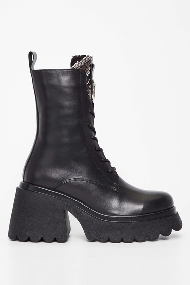  Tamer Tanca Kadın Hakiki Deri Siyah Deri Casual Bot