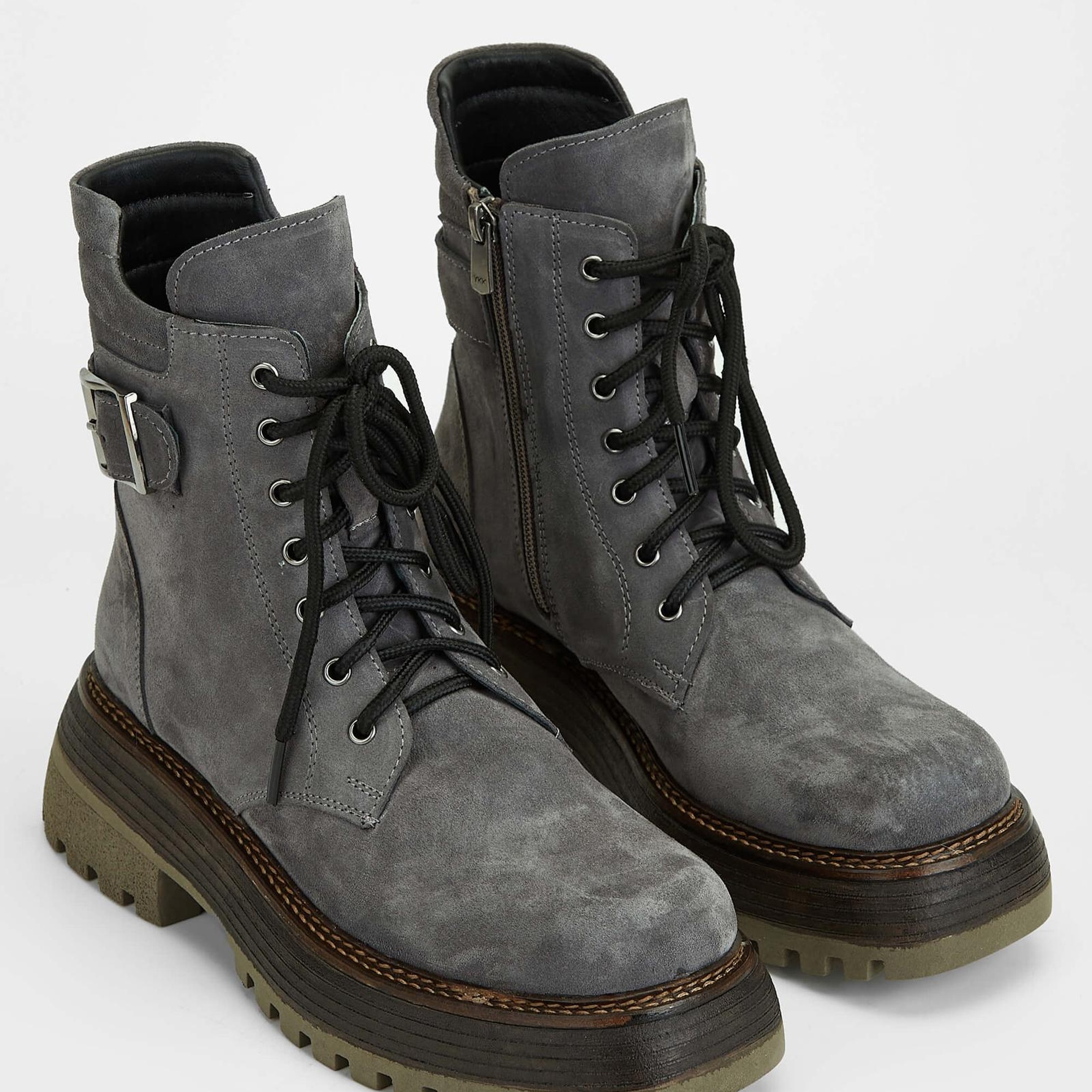 Tamer Tanca Kadın Hakiki Deri Gri Casual Bot