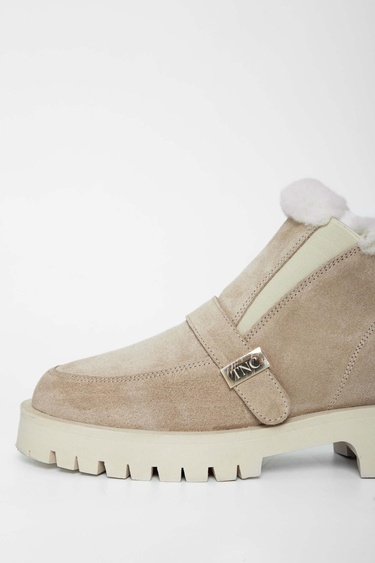  Tamer Tanca Kadın Hakiki Deri Bej Casual Bot