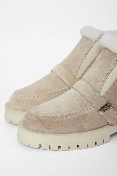  Tamer Tanca Kadın Hakiki Deri Bej Casual Bot