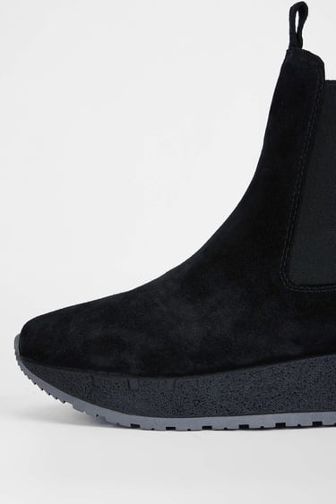  Tamer Tanca Kadın Hakiki Deri Siyah Süet Casual Bot