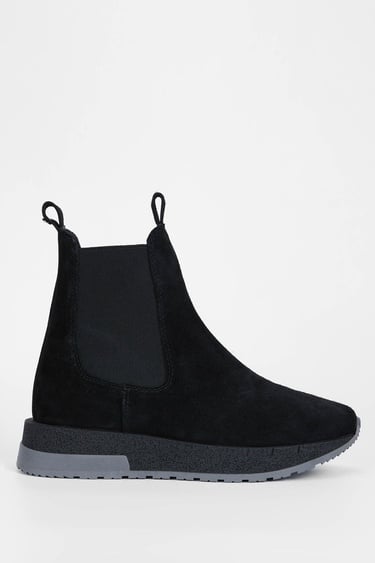  Tamer Tanca Kadın Hakiki Deri Siyah Süet Casual Bot
