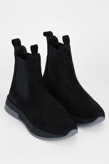  Tamer Tanca Kadın Hakiki Deri Siyah Süet Casual Bot