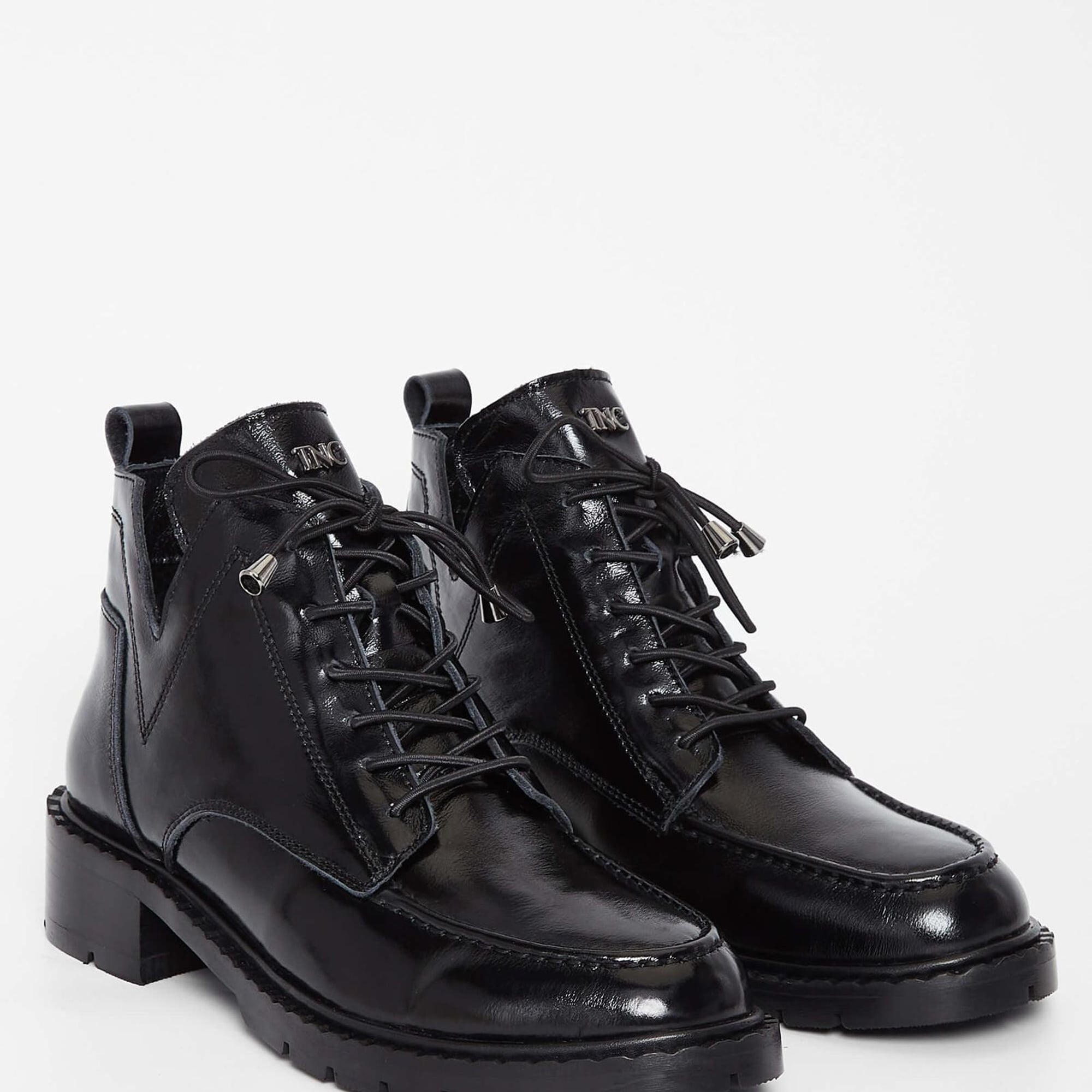 Tamer Tanca Kadın Hakiki Deri Siyah Rugan Casual Bot