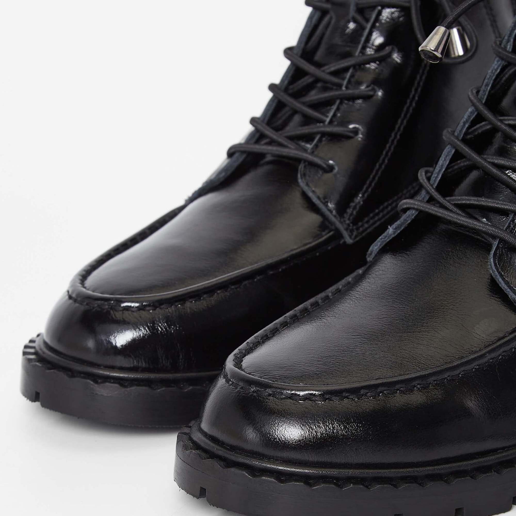 Tamer Tanca Kadın Hakiki Deri Siyah Rugan Casual Bot