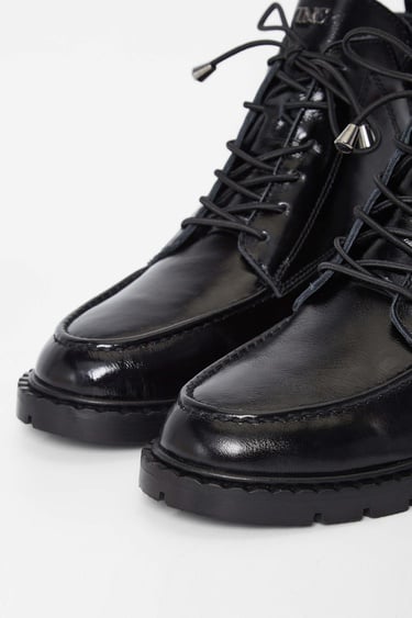  Tamer Tanca Kadın Hakiki Deri Siyah Rugan Casual Bot