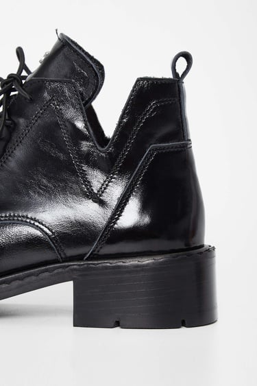  Tamer Tanca Kadın Hakiki Deri Siyah Rugan Casual Bot