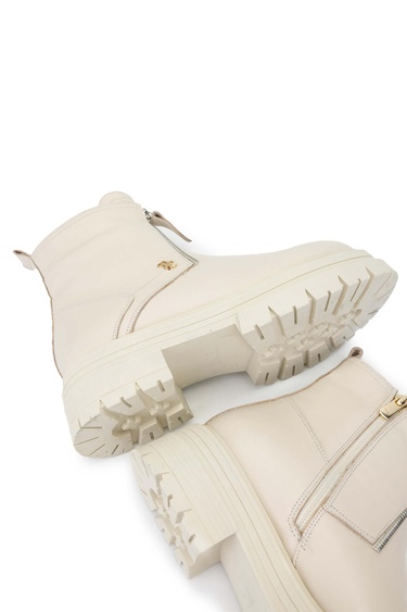  Tamer Tanca Kadın Hakiki Deri Bej Casual Bot