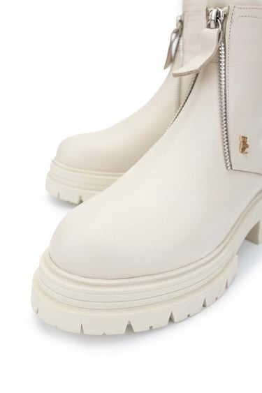  Tamer Tanca Kadın Hakiki Deri Bej Casual Bot