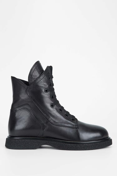  Tamer Tanca Kadın Hakiki Deri Siyah Deri Casual Bot