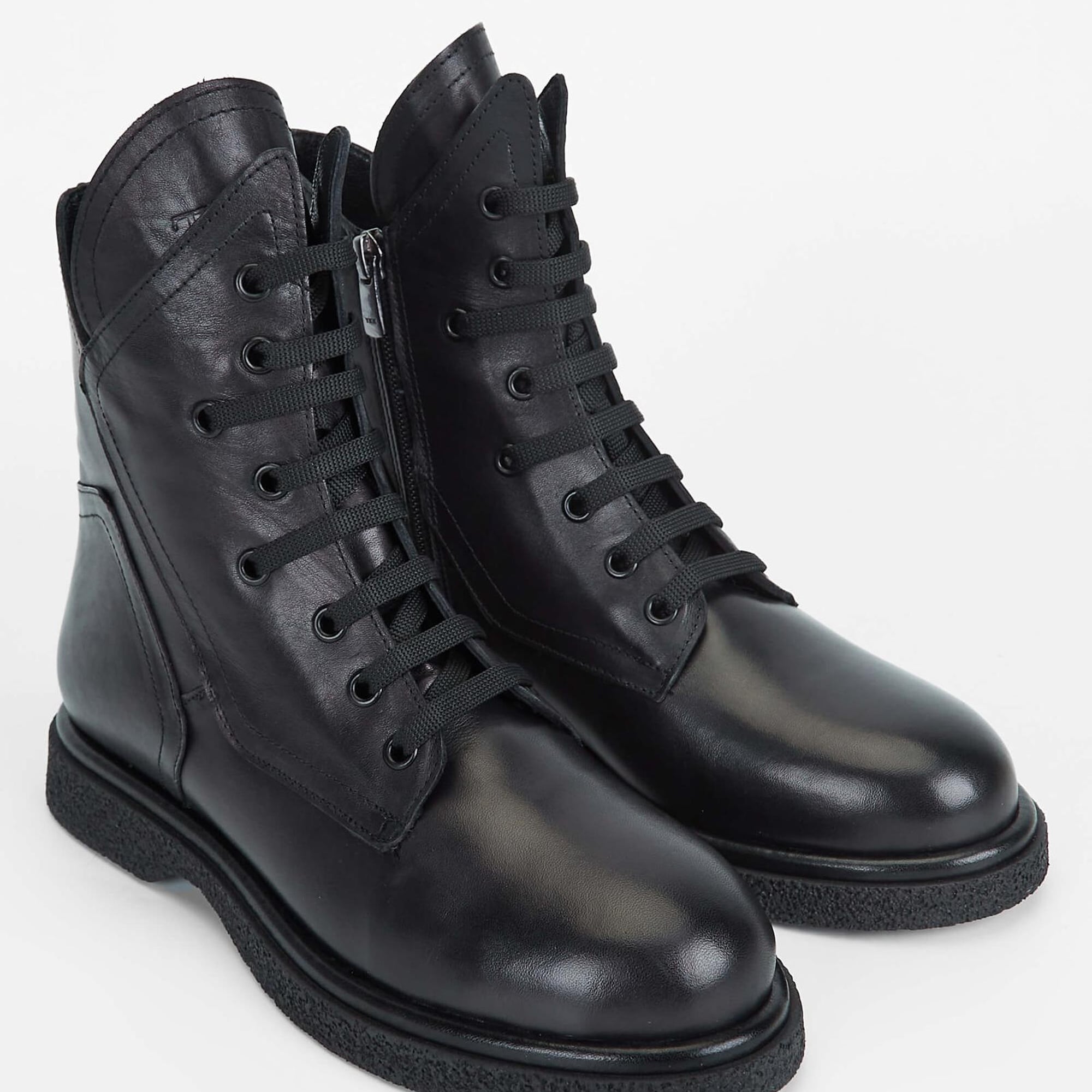 Tamer Tanca Kadın Hakiki Deri Siyah Deri Casual Bot