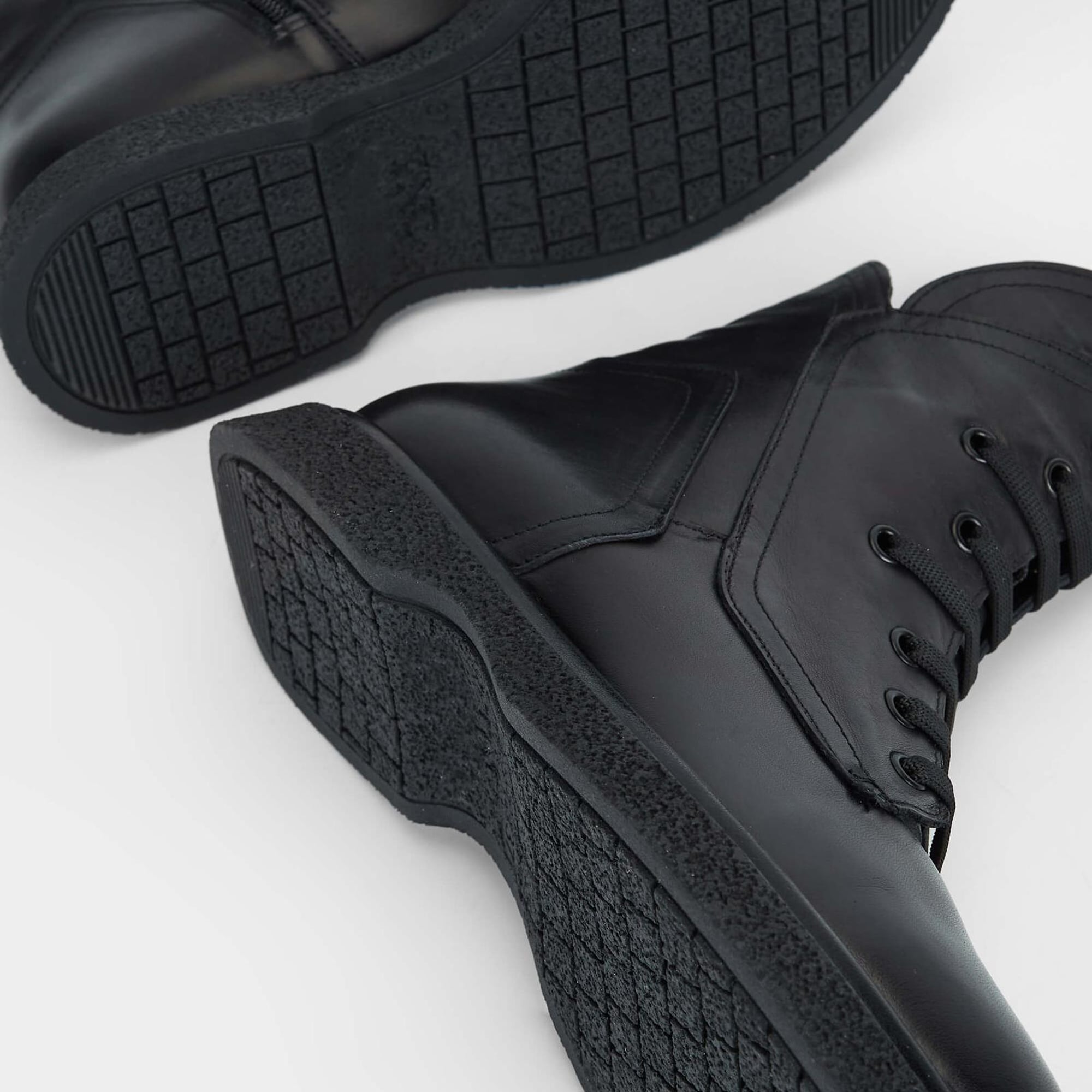 Tamer Tanca Kadın Hakiki Deri Siyah Deri Casual Bot