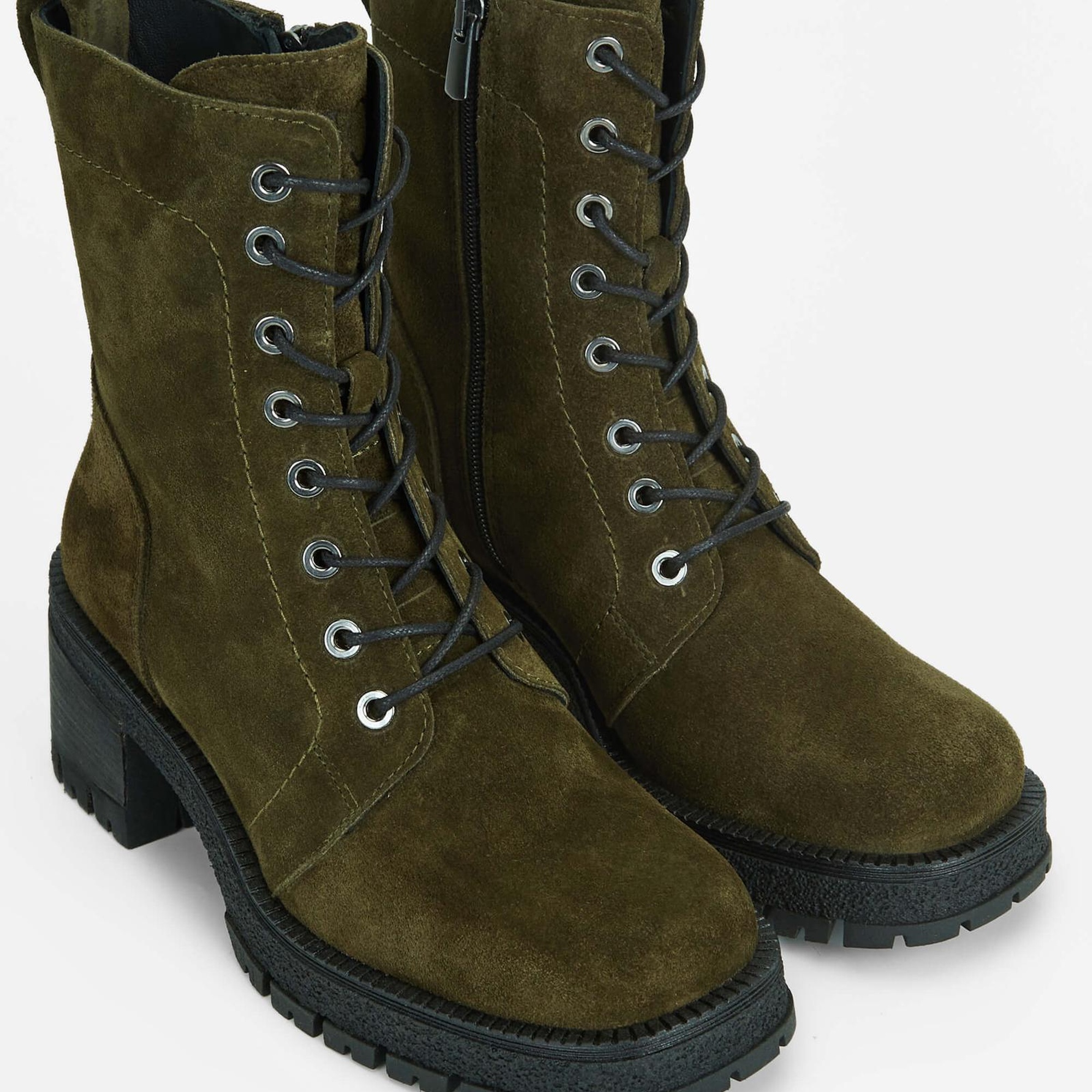 Tamer Tanca Kadın Hakiki Deri Haki Süet Casual Bot