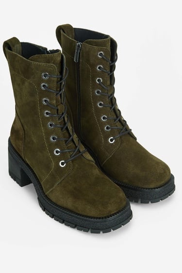  Tamer Tanca Kadın Hakiki Deri Haki Süet Casual Bot