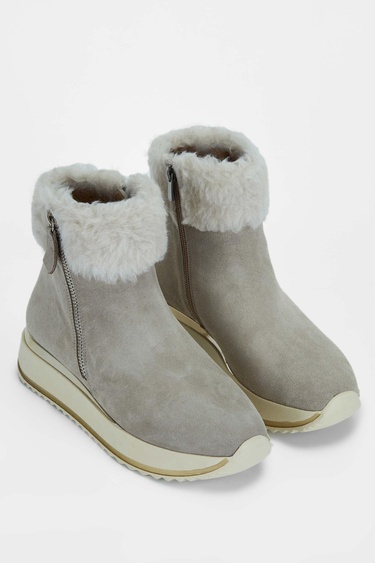  Tamer Tanca Kadın Hakiki Deri Bej Casual Bot