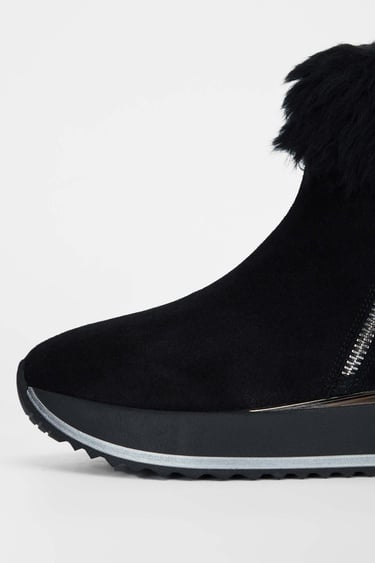  Tamer Tanca Kadın Hakiki Deri Siyah Süet Casual Bot