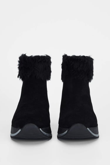  Tamer Tanca Kadın Hakiki Deri Siyah Süet Casual Bot