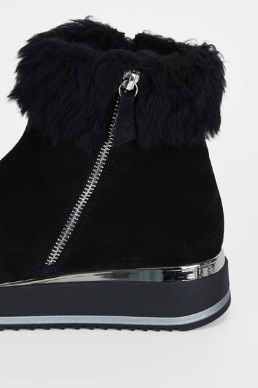  Tamer Tanca Kadın Hakiki Deri Siyah Süet Casual Bot