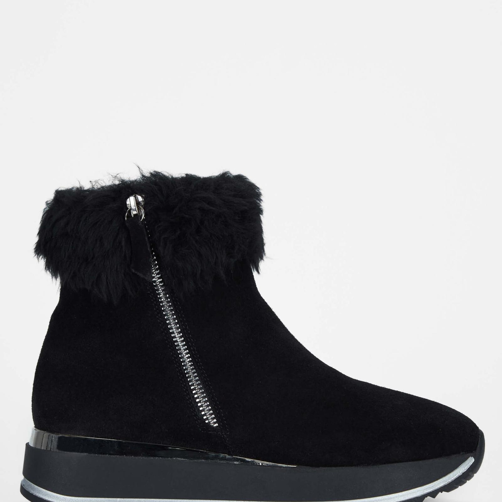 Tamer Tanca Kadın Hakiki Deri Siyah Süet Casual Bot