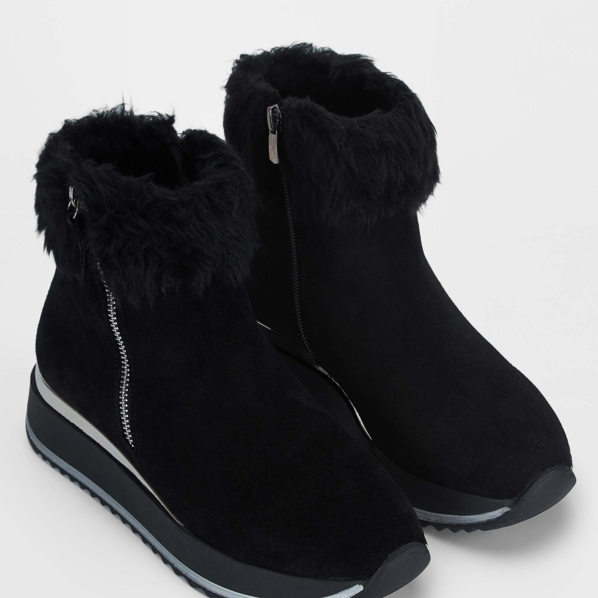 Tamer Tanca Kadın Hakiki Deri Siyah Süet Casual Bot