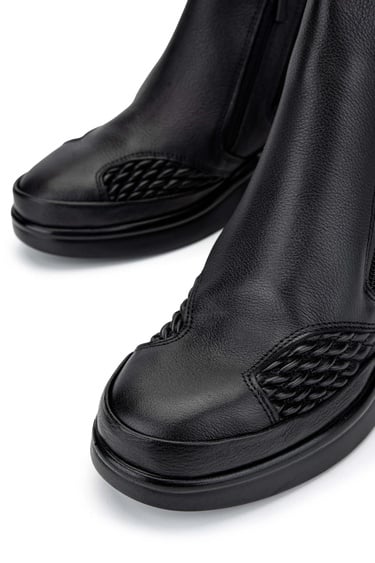  Tamer Tanca Kadın Hakiki Deri Siyah Casual Bot