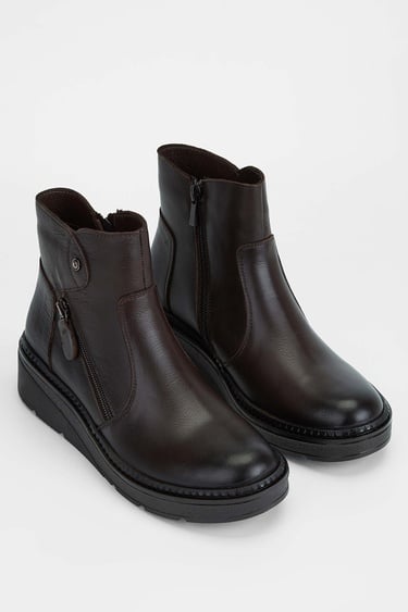  Tamer Tanca Kadın Hakiki Deri Kahverengi Casual Bot