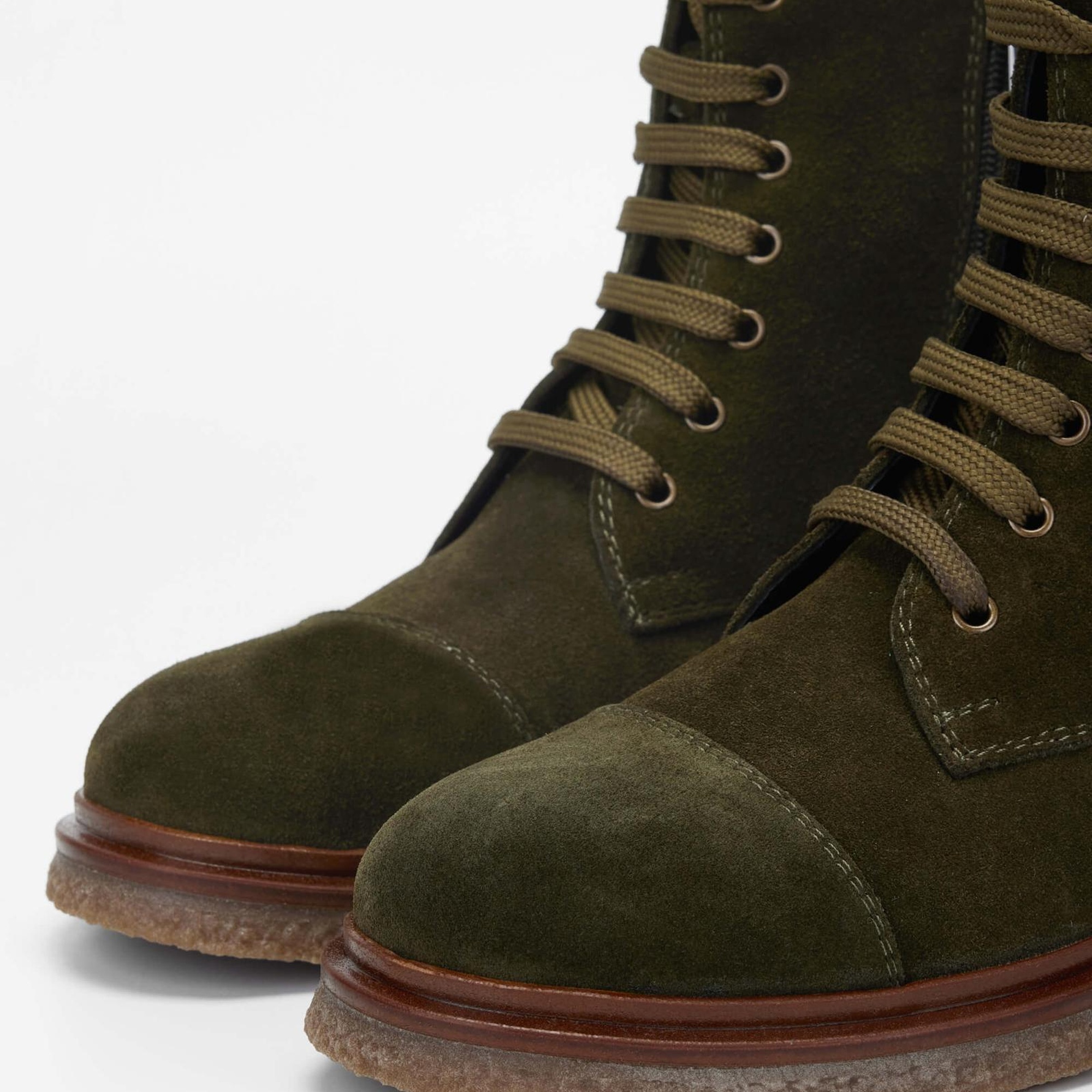 Tamer Tanca Kadın Hakiki Deri Haki Süet Casual Bot