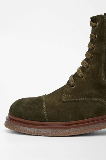  Tamer Tanca Kadın Hakiki Deri Haki Süet Casual Bot