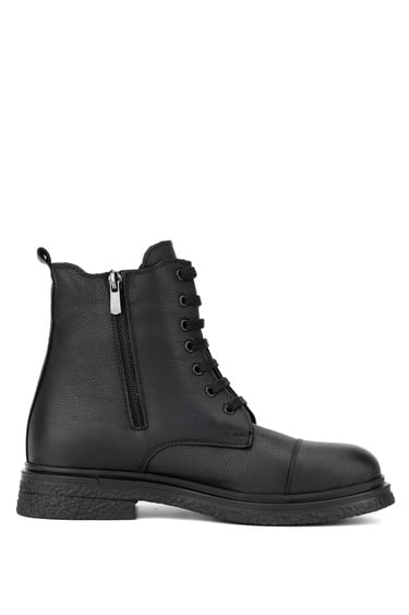  Tamer Tanca Kadın Hakiki Deri Siyah Deri Casual Bot