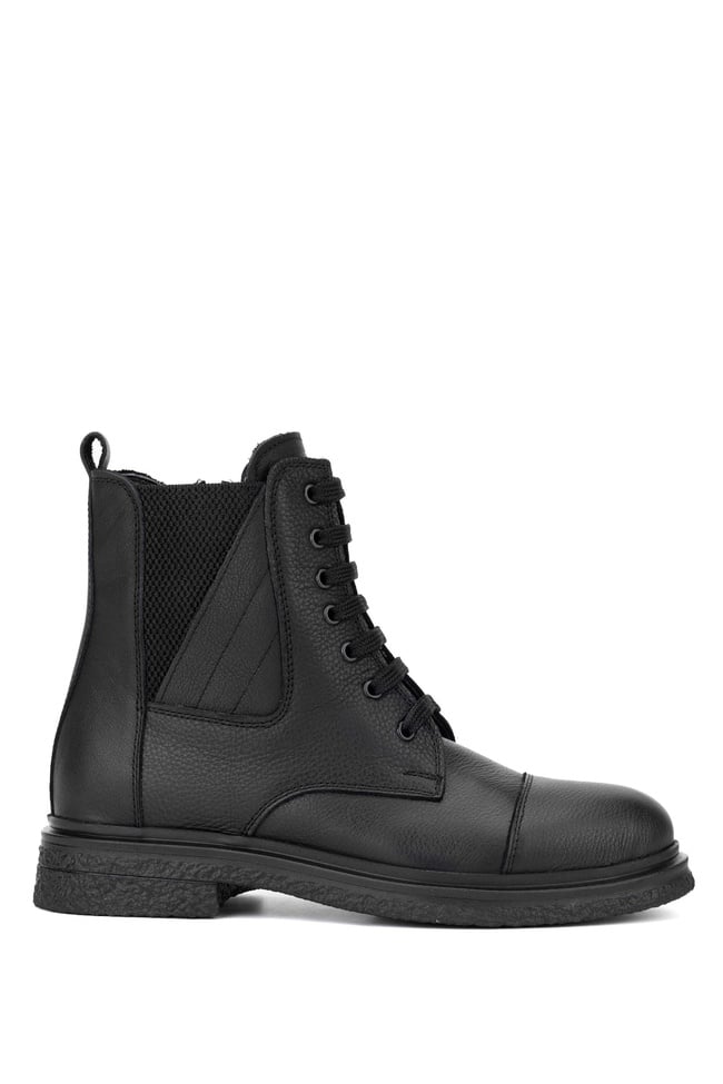  Tamer Tanca Kadın Hakiki Deri Siyah Deri Casual Bot