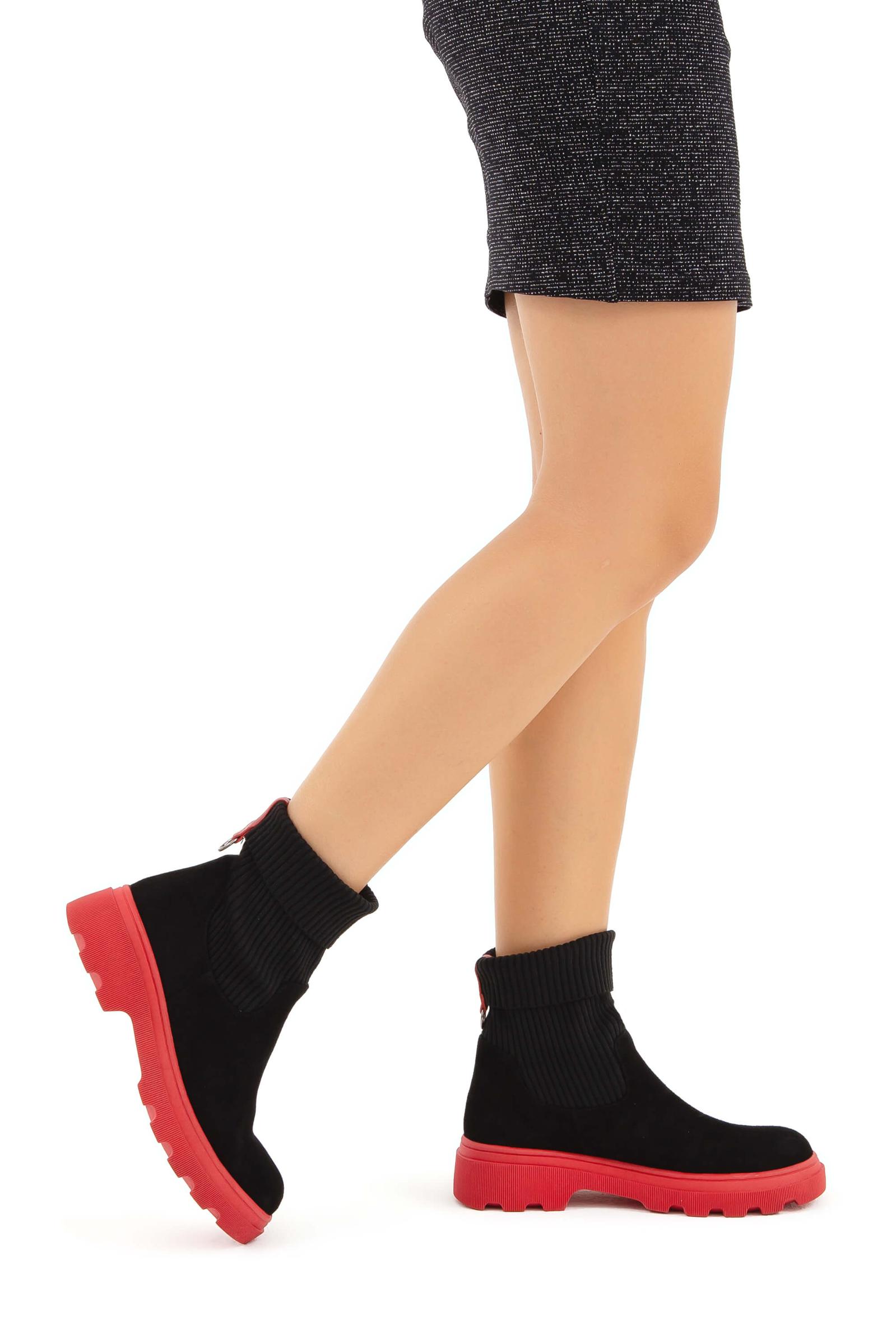  Tamer Tanca Kadın Hakiki Deri Siyah Casual Bot